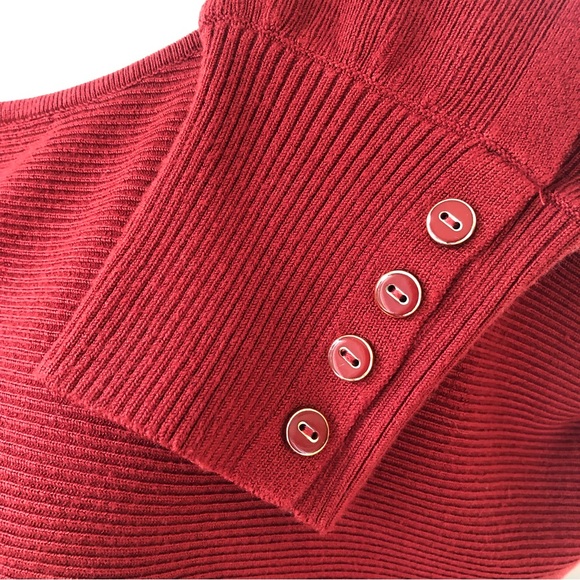 New York & Company Women’s Boatneck Rayon/Nylon Loose Fitting Sweater, Rust Sz S - Picture 5 of 13